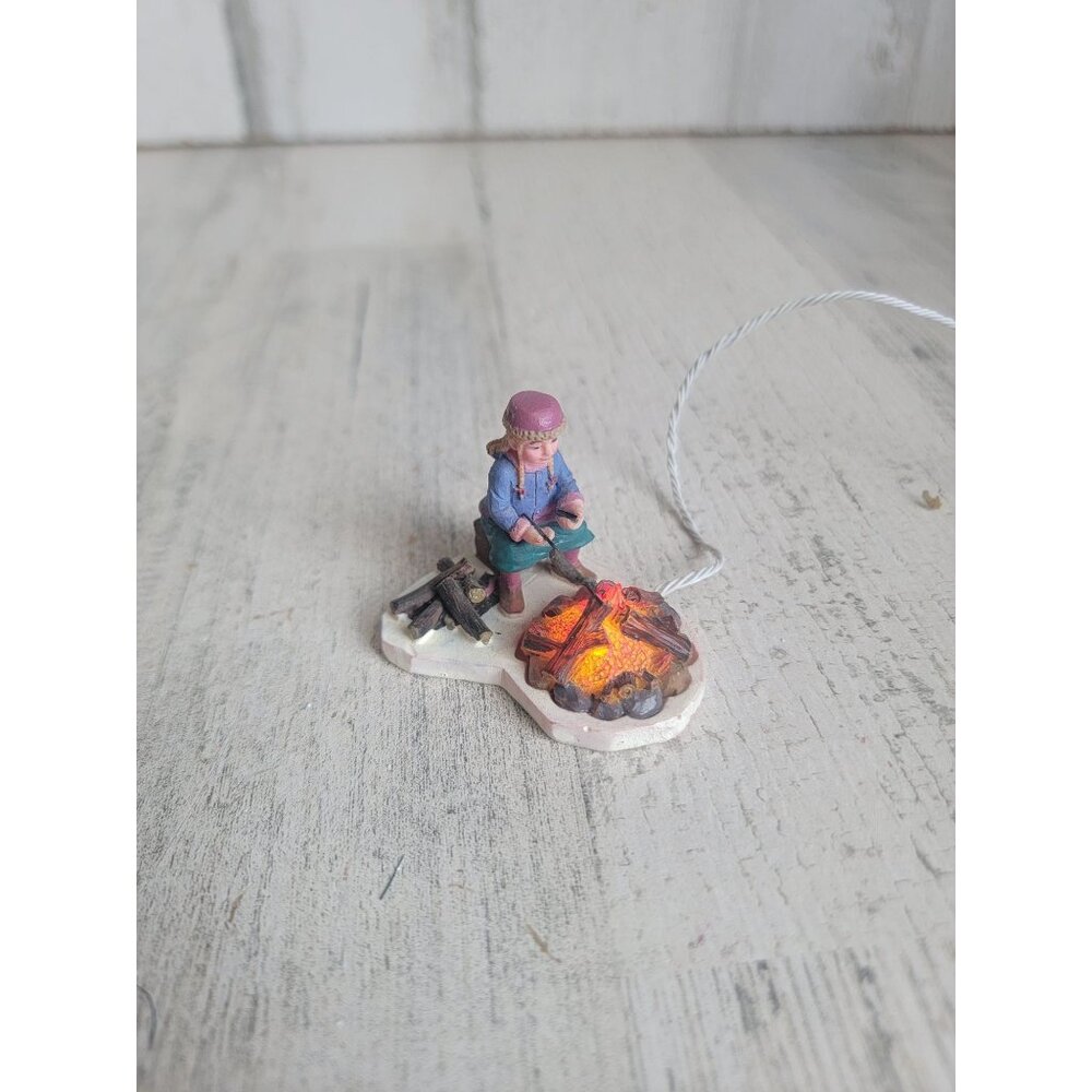 Lemax ice‎ fishing cooking light up Village accessory Xmas